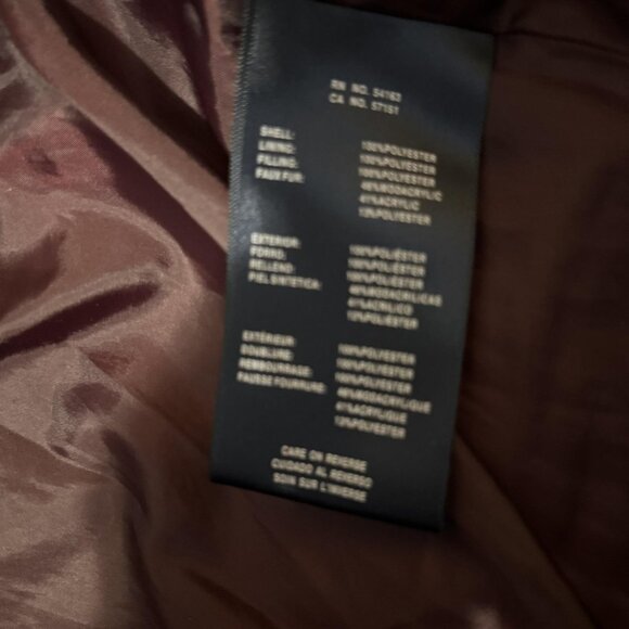 Tommy Hilfiger Coat Womens XS Navy Puffer Parka Faux Fur Hood Long Quilted Warm - Picture 7 of 10